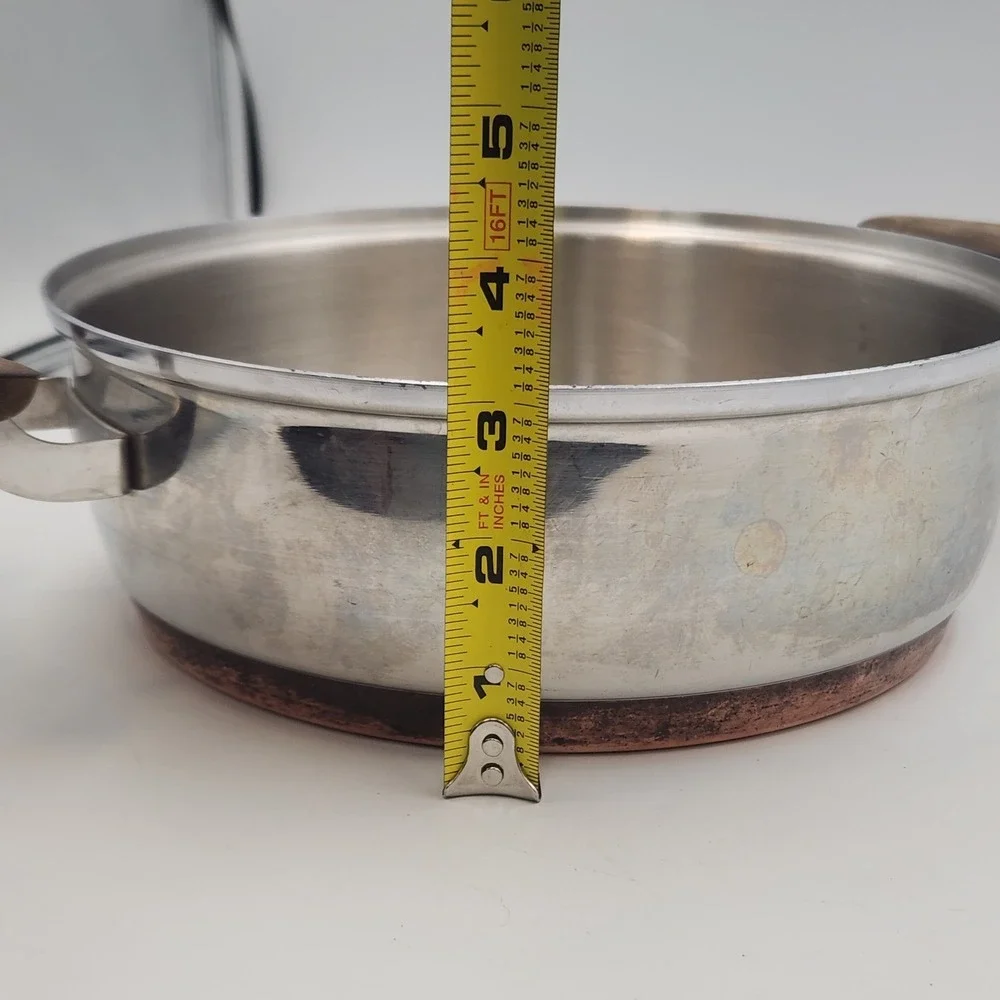 Vintage Presto Pride Stainless Steel Saucepan Copper Bottom A-9 9 Inch